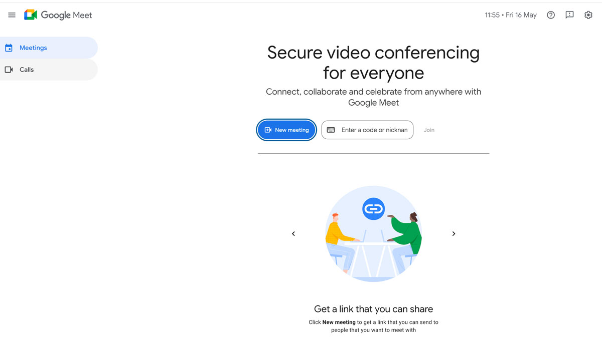 Google chat screen