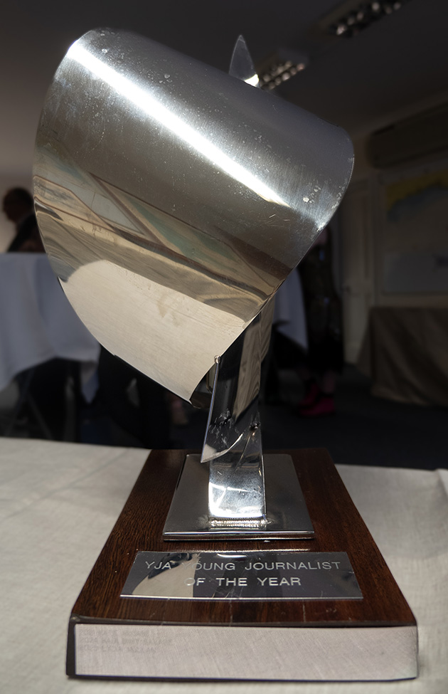 The YJA Young Journalist of the Year Award. Credit: Kaia Bint-Savage